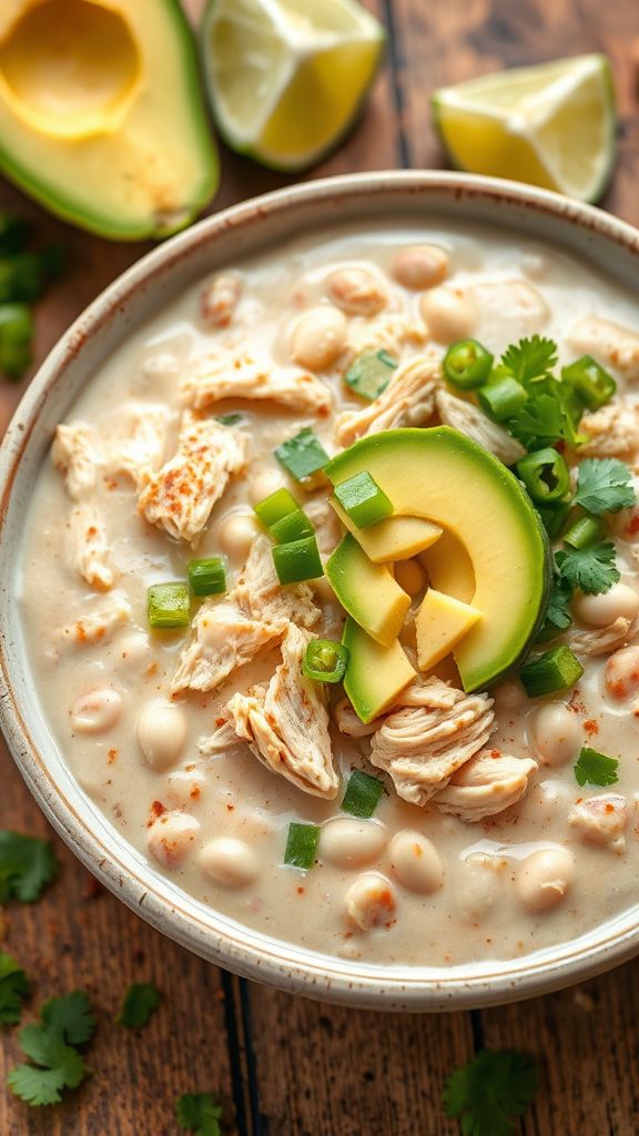 Creamy Avocado White Chicken Chili  