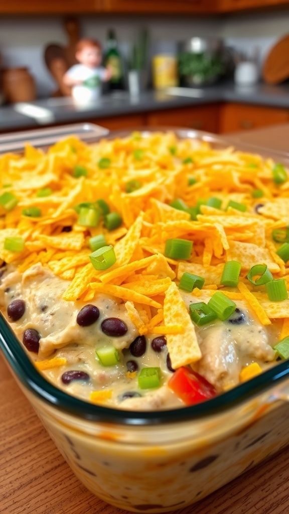 Creamy Chicken and Black Bean Casserole  