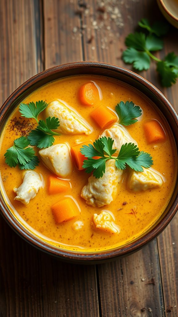 Creamy Coconut and Curry Chicken Soup  