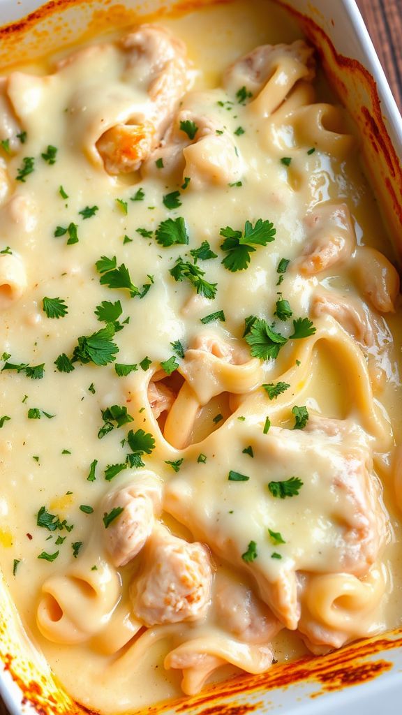 Creamy Parmesan Chicken Alfredo Bake