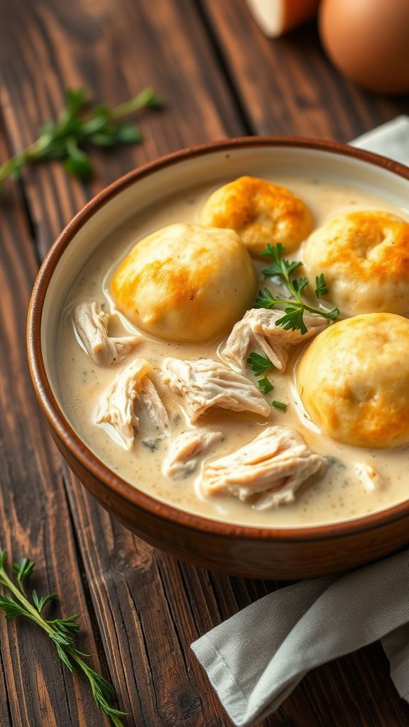 Creamy Southern Chicken and Dumplings Delight