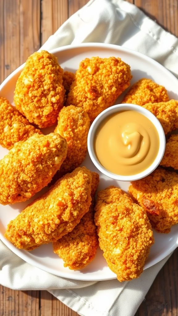 Crispy Baked Chicken Tenders with Honey Mustard Dip  