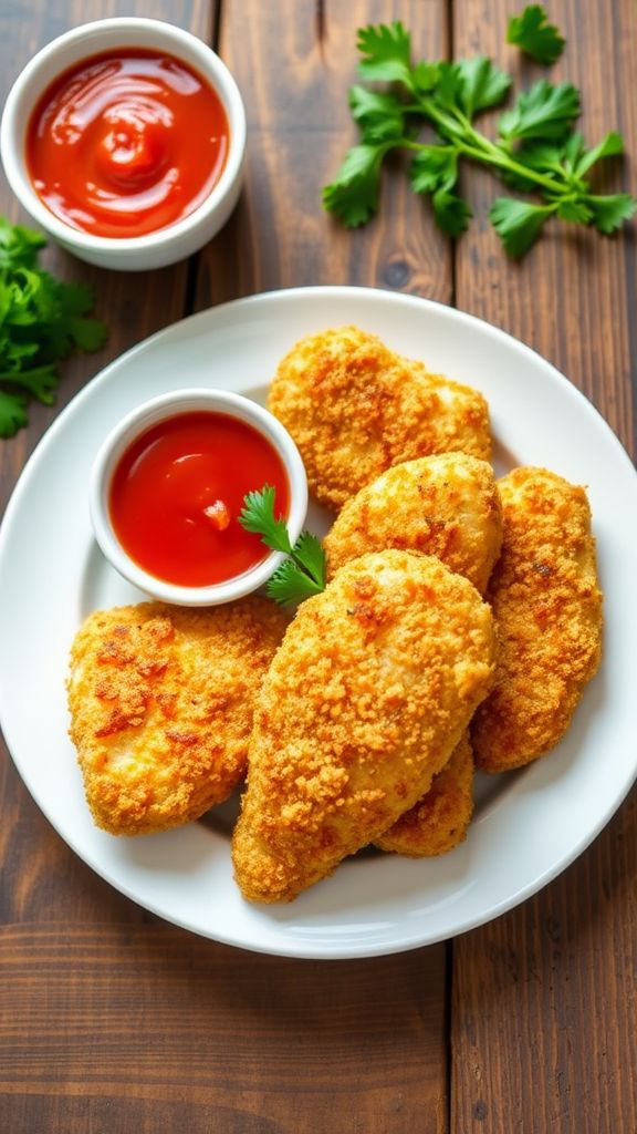 Crispy Garlic Parmesan Chicken Tenderloins  