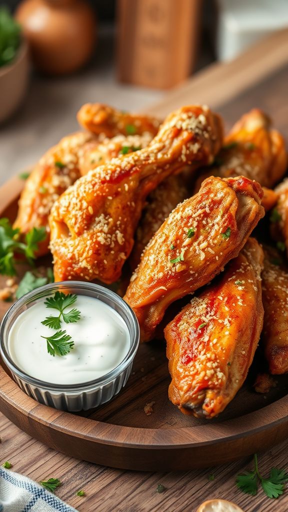 Crispy Parmesan Ranch Chicken Wings  