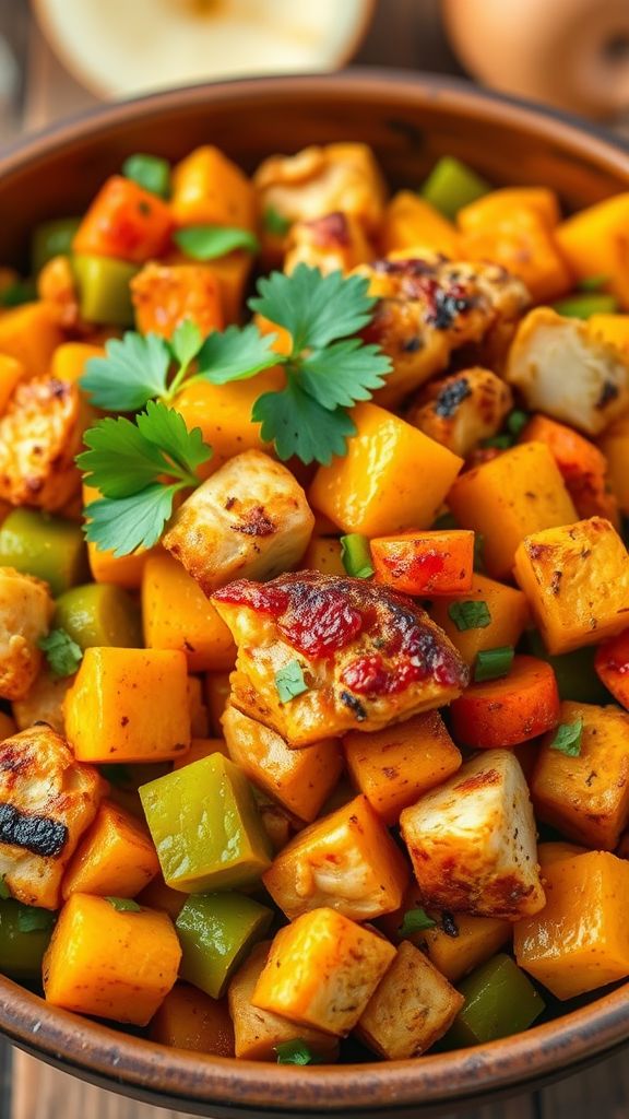 Curried Chicken Sweet Potato Hash