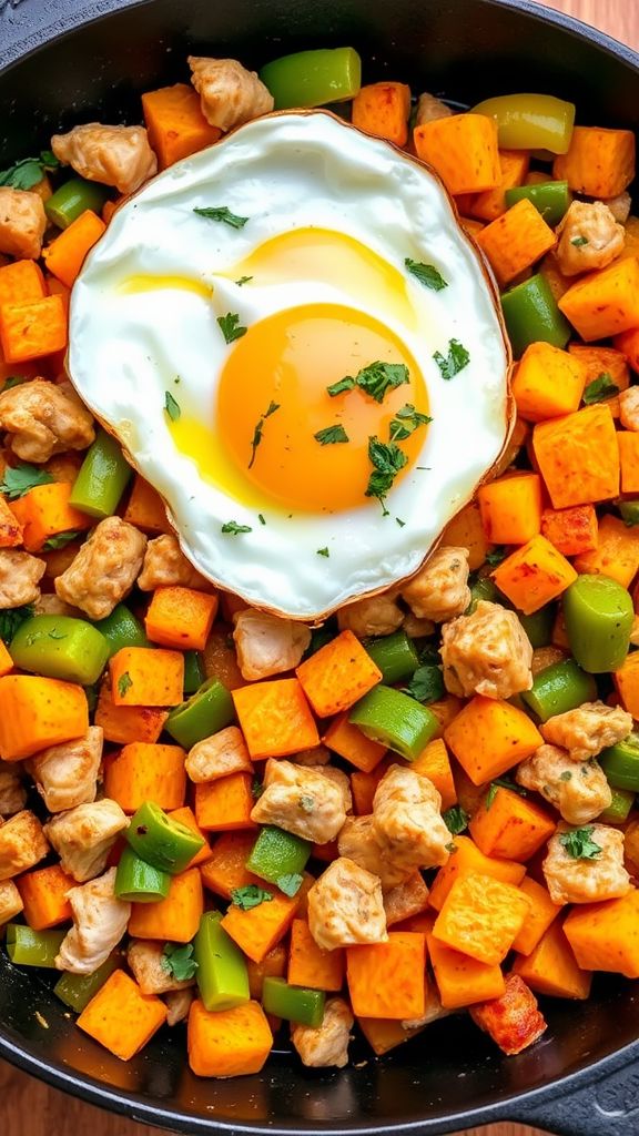 Easy Chicken and Sweet Potato Hash  