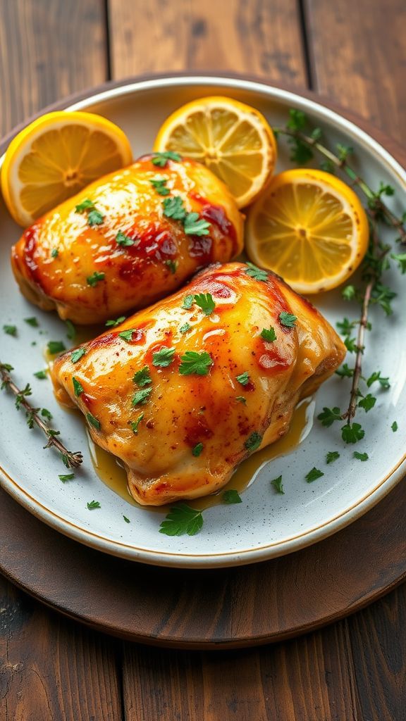 Garlic and Lemon Roasted Chicken Thighs