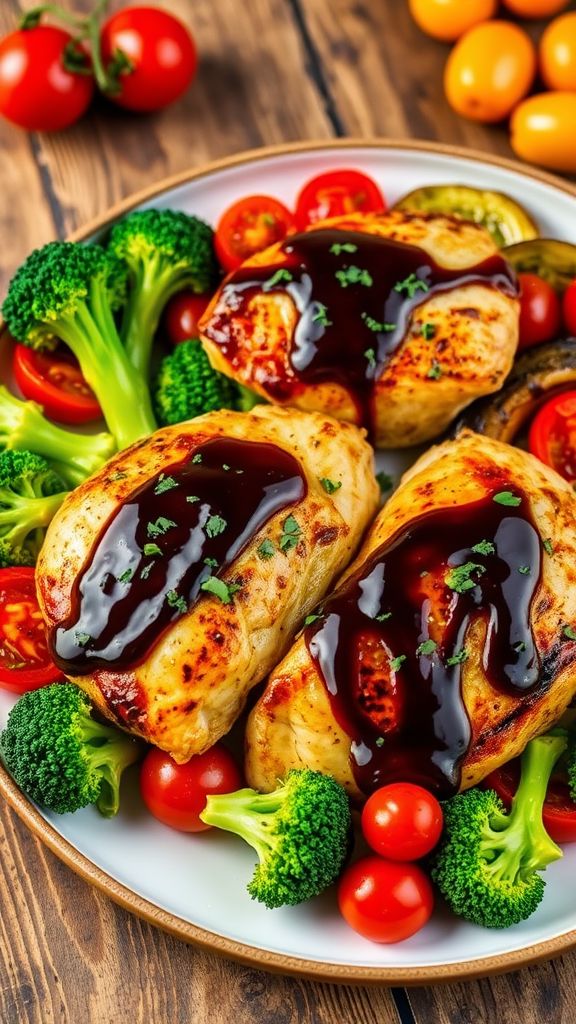 Garlic Balsamic Chicken with Roasted Vegetables  