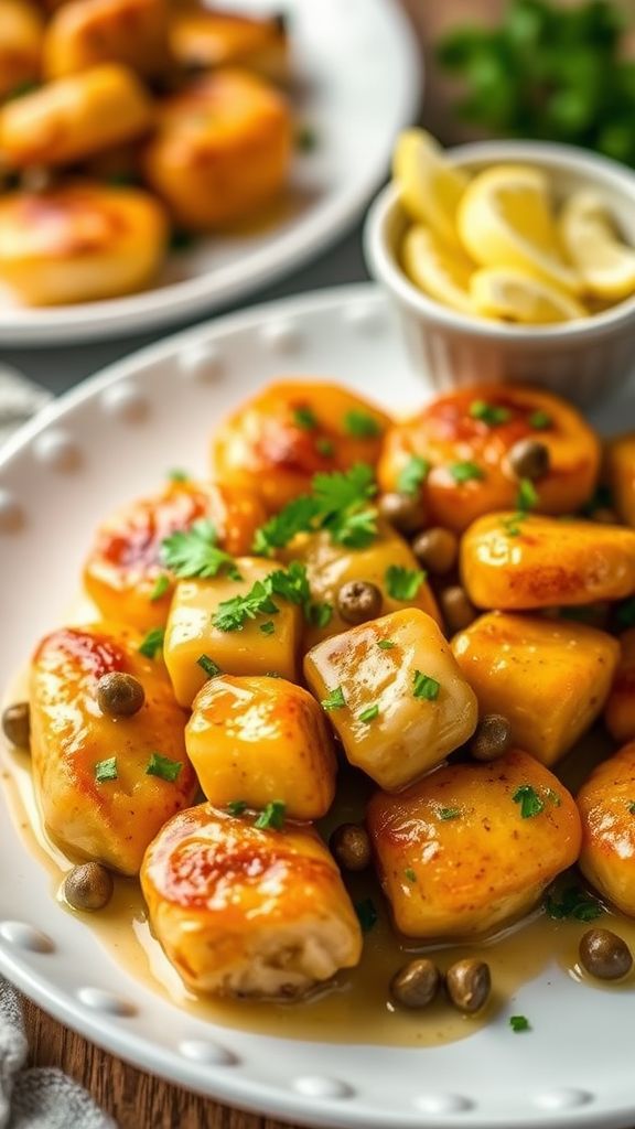 Garlic Butter Chicken Piccata Bites  