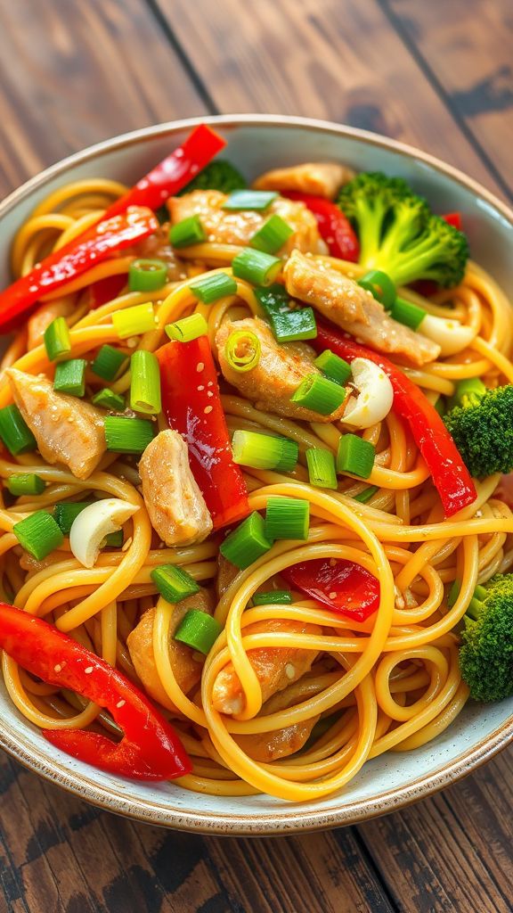 Garlic Ginger Chicken Noodles