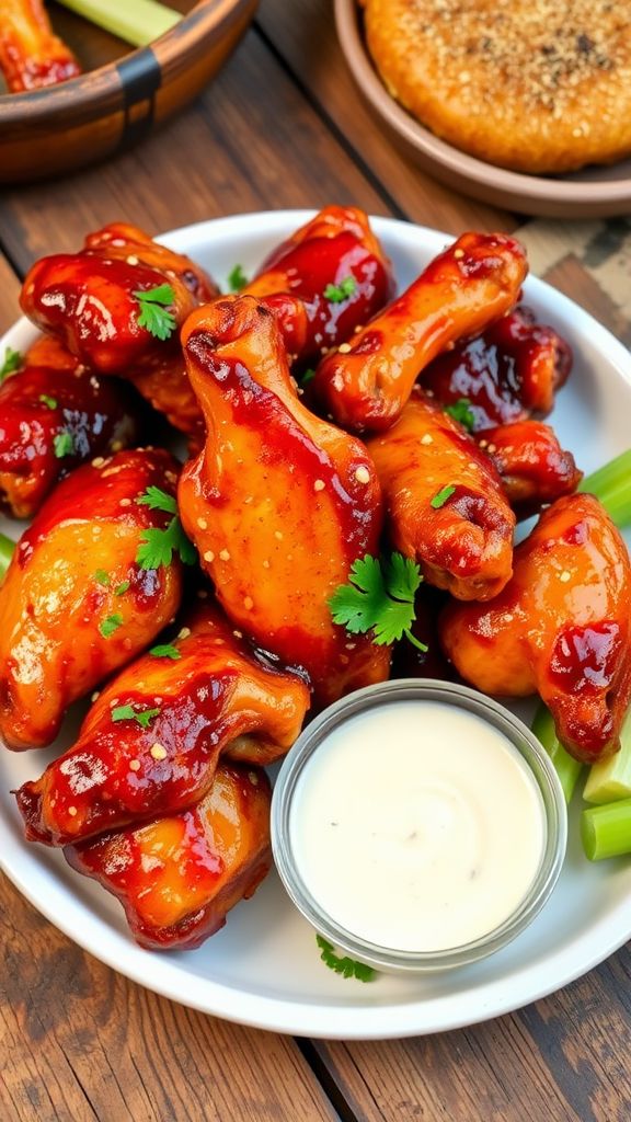 Garlic-Infused Smoky BBQ Chicken Wings  