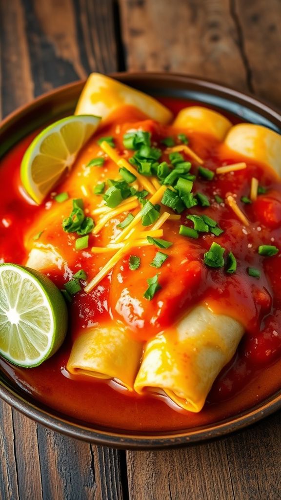 Garlic-Lime Chicken Enchiladas  