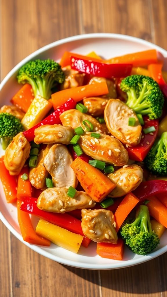 Ginger-Sesame Chicken and Veggie Stir-Fry