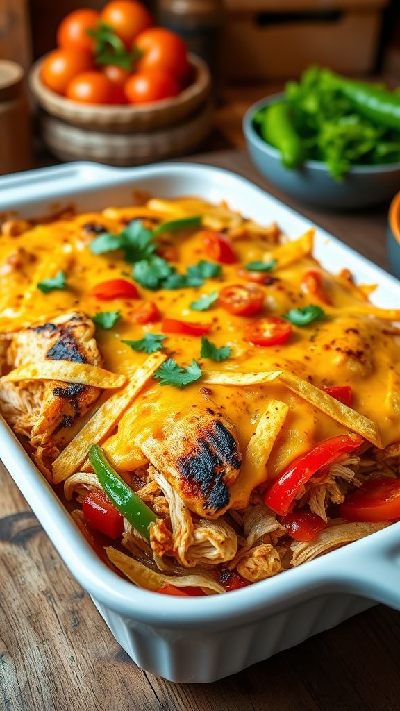 Grilled Chicken Fajita Casserole