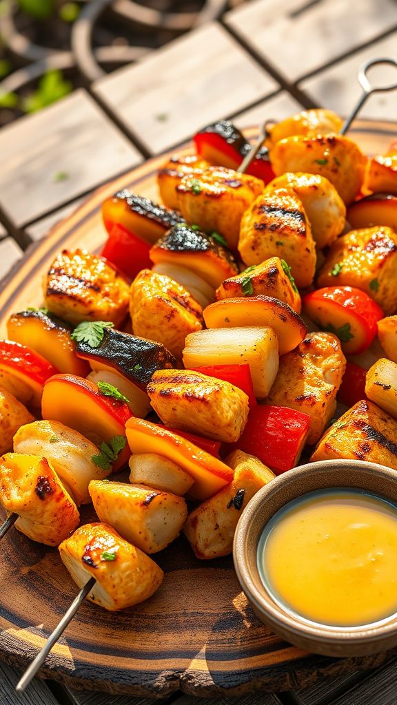 Grilled Honey Mustard Chicken Kebabs