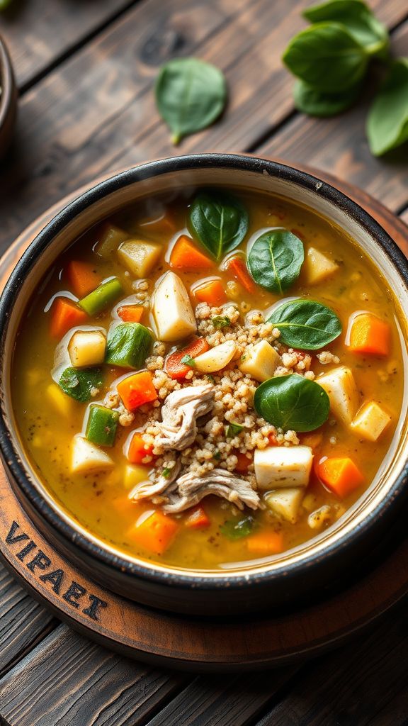 Hearty Vegetable and Quinoa Chicken Soup  