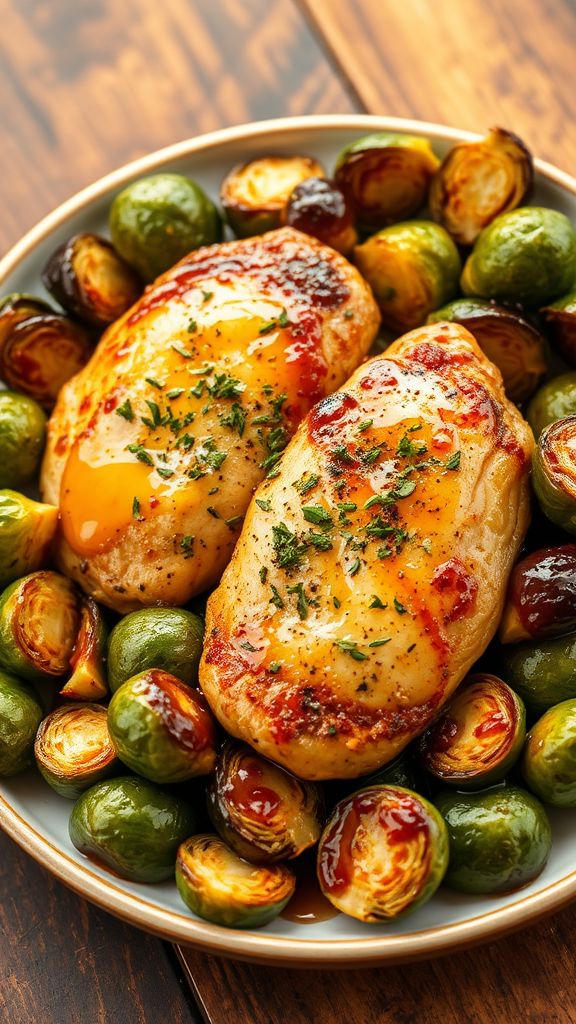 Herbed Chicken with Roasted Brussels Sprouts