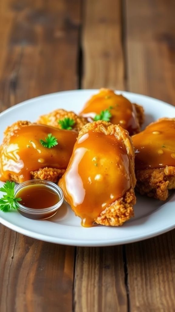 Honey-Mustard Glazed Fried Chicken  