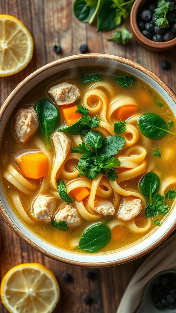 Immune-Boosting Chicken Noodle Broth