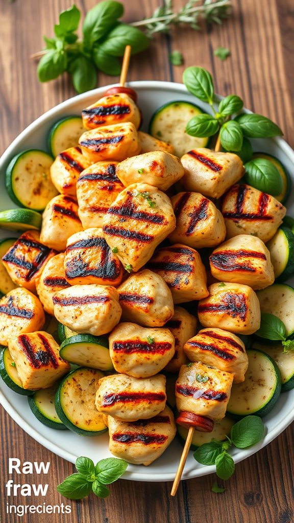 Italian Chicken Skewers with Zucchini  