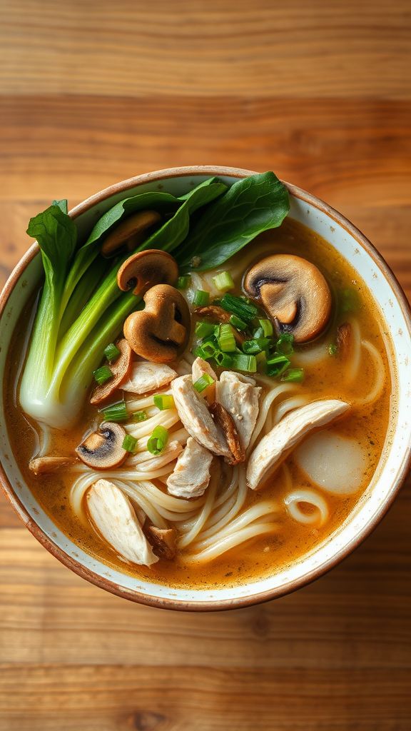 Japanese Chicken and Mushroom Udon Soup