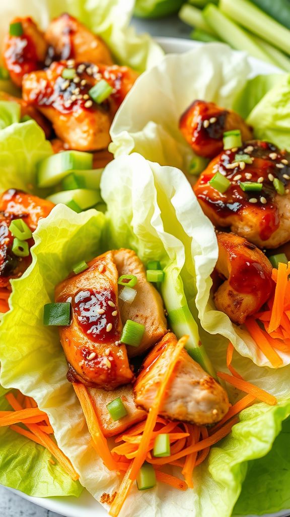 Korean BBQ Chicken Lettuce Wraps  