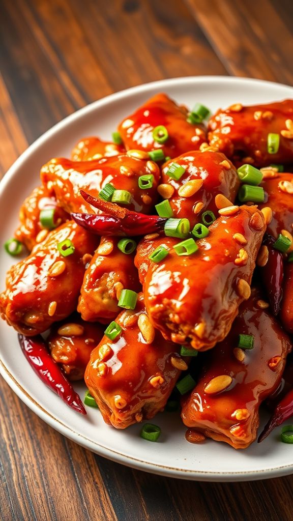 Kung Pao Chicken Wings with Peanuts  