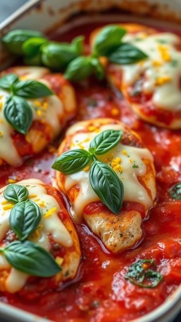 Lemon Basil Chicken Parmesan Bake  