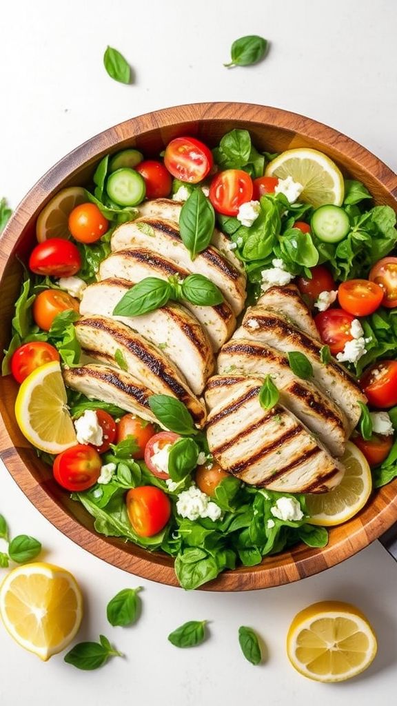 Lemon Basil Grilled Chicken Salad