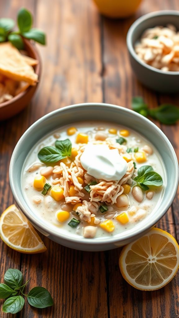 Lemon-Basil White Chicken Chili  