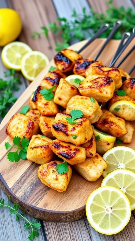 Lemon Dijon Chicken Skewers