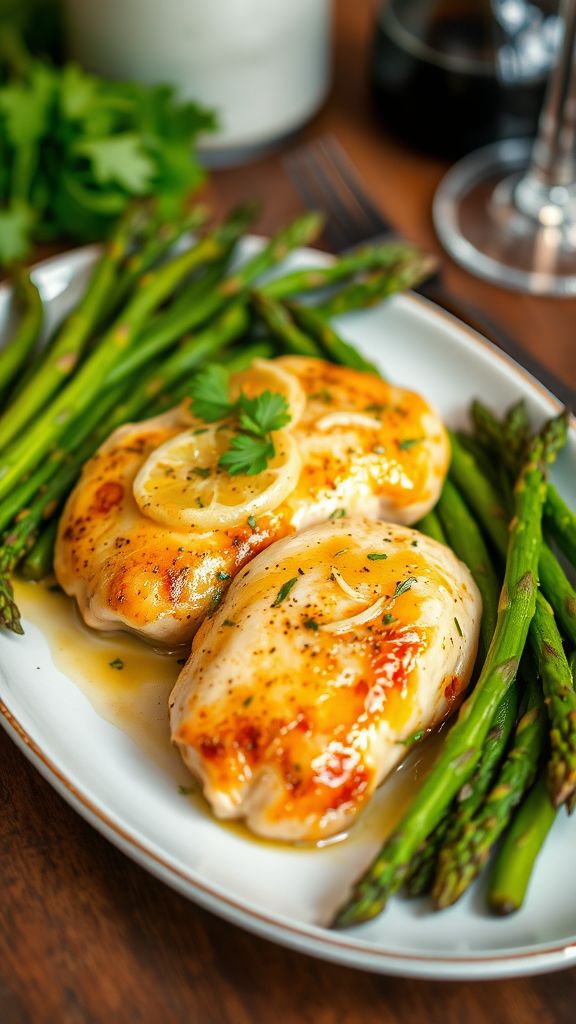 Lemon Garlic Chicken with Asparagus  