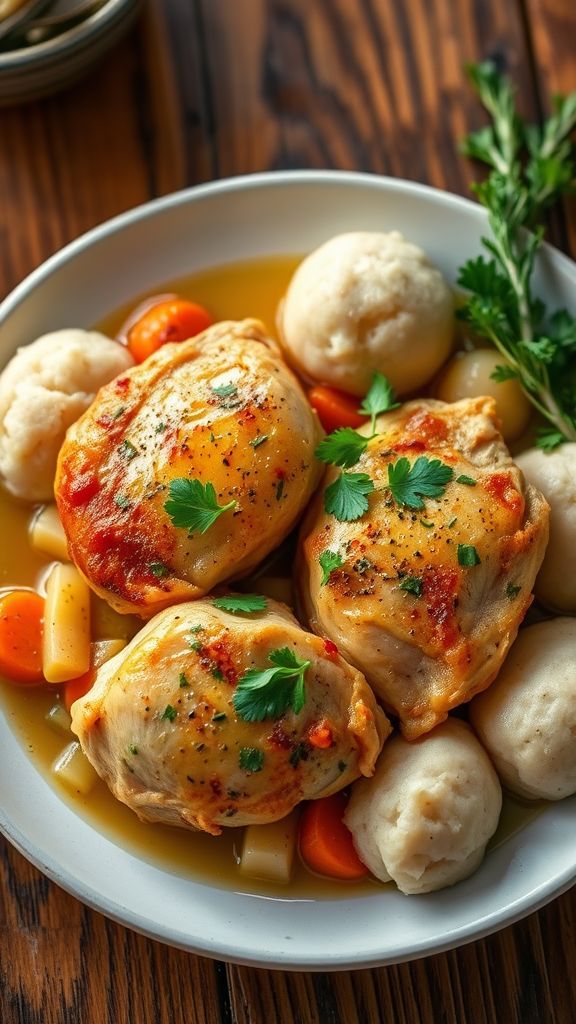 Lemon Herb Chicken with Dumplings  