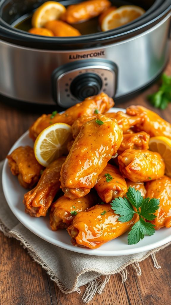 Lemon Pepper Zest Crockpot Chicken Wings  