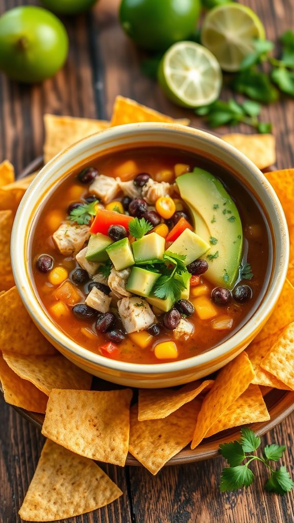 Lime-Infused Chicken and Black Bean Soup  