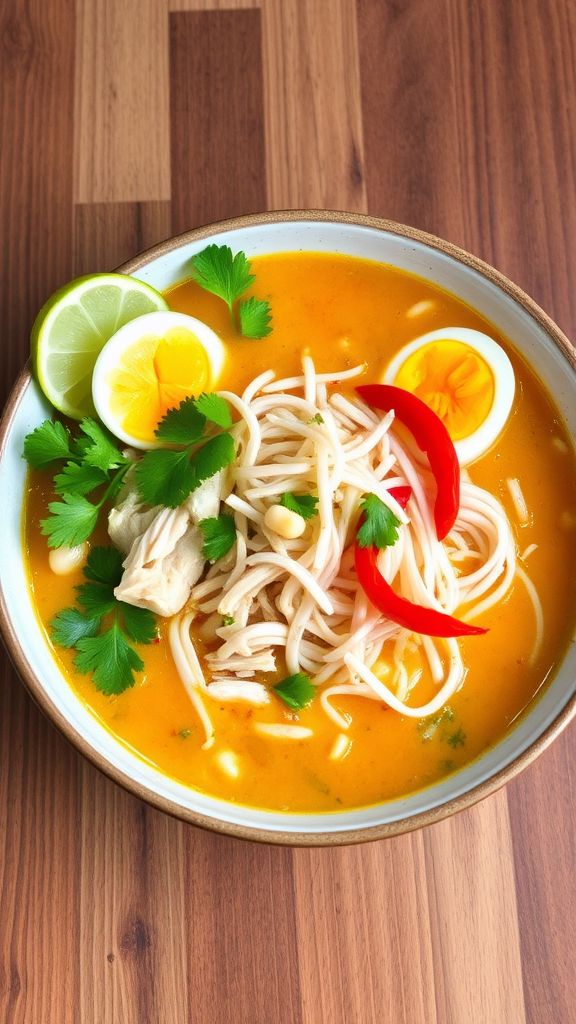 Malaysian Laksa Lemak Chicken Soup