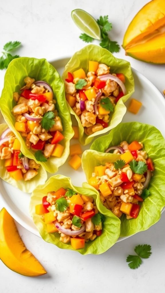 Mango Chicken Lettuce Wraps  