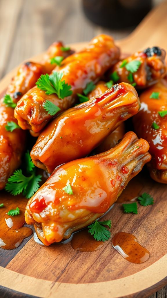 Maple Mustard Glazed Chicken Wings  