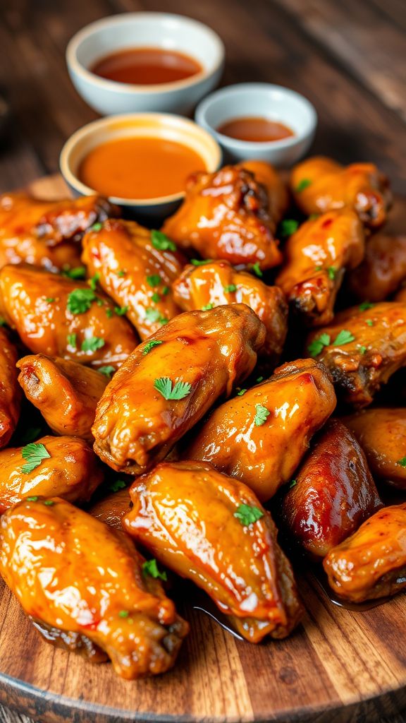 Maple Mustard Glazed Crockpot Chicken Wings  