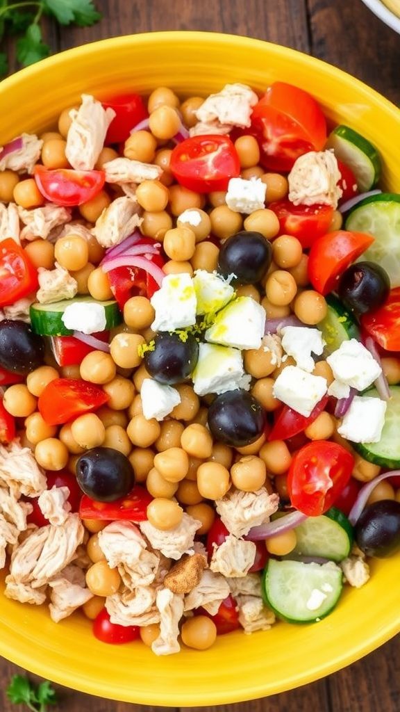 Mediterranean Chicken and Chickpea Salad