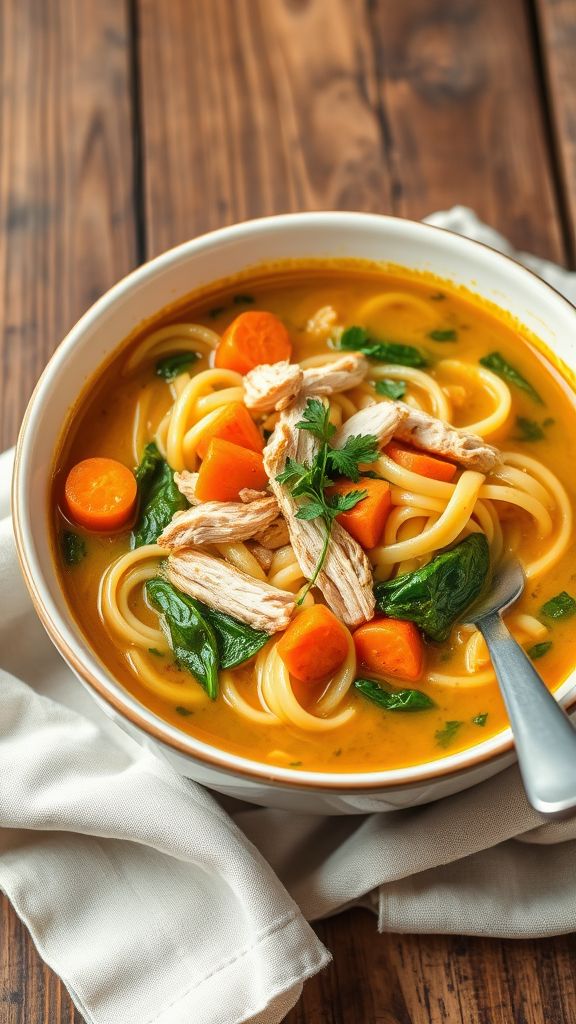 Mediterranean Chicken Noodle Wellness Soup