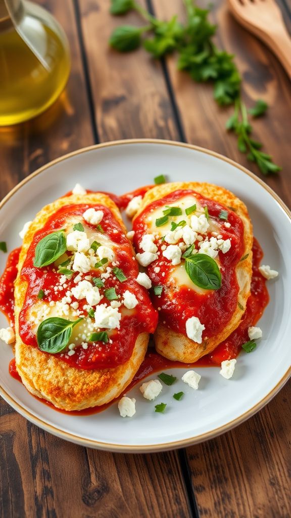 Mediterranean Chicken Parmesan with Feta  