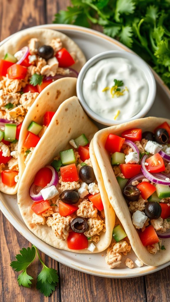 Mediterranean Chicken Pita Wraps