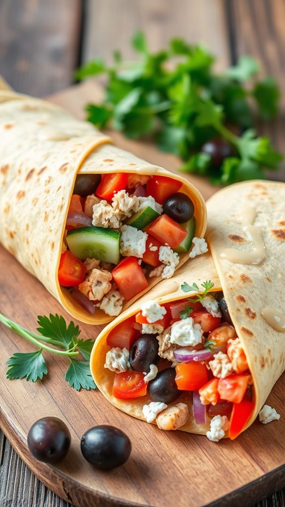 Mediterranean Chicken Salad Wraps