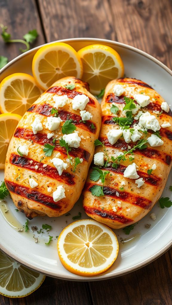 Mediterranean Lemon and Feta Grilled Chicken