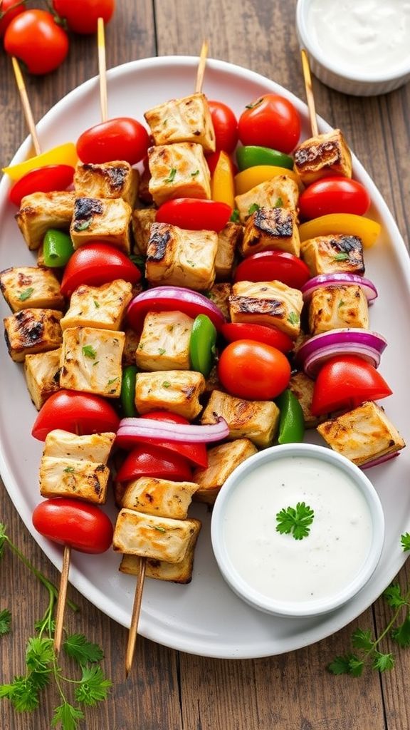 Mediterranean Marry Me Chicken Skewers