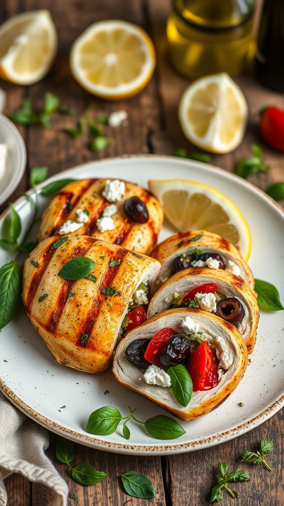 Mediterranean Stuffed Grilled Chicken