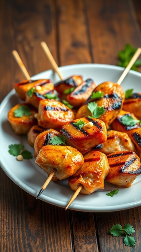 Minute Chicken Satay Skewers  