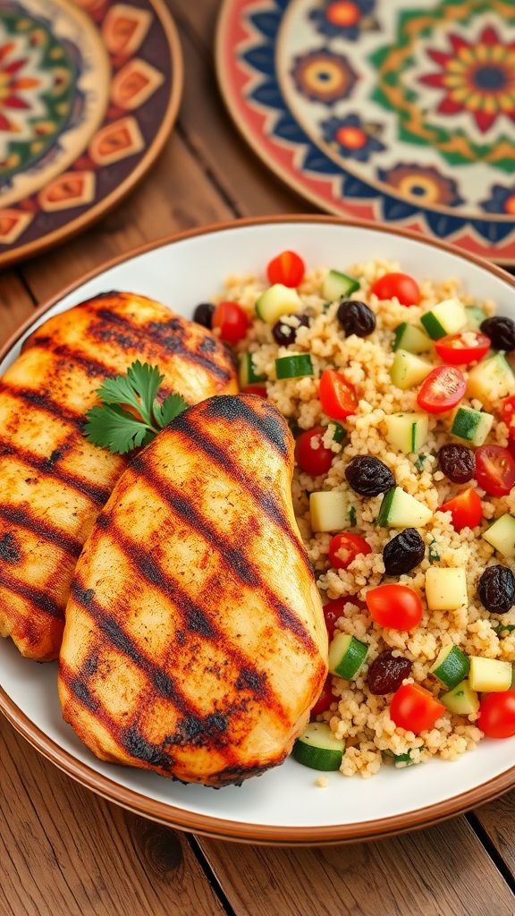 Moroccan Grilled Chicken with Couscous Salad