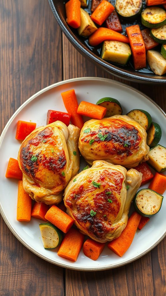 One-Pan Chicken Thighs with Vegetables